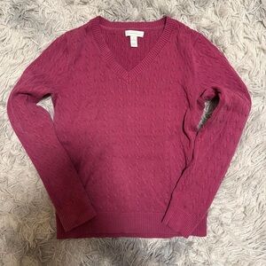 Charter Club V-Neck Sweater in Deep Pink